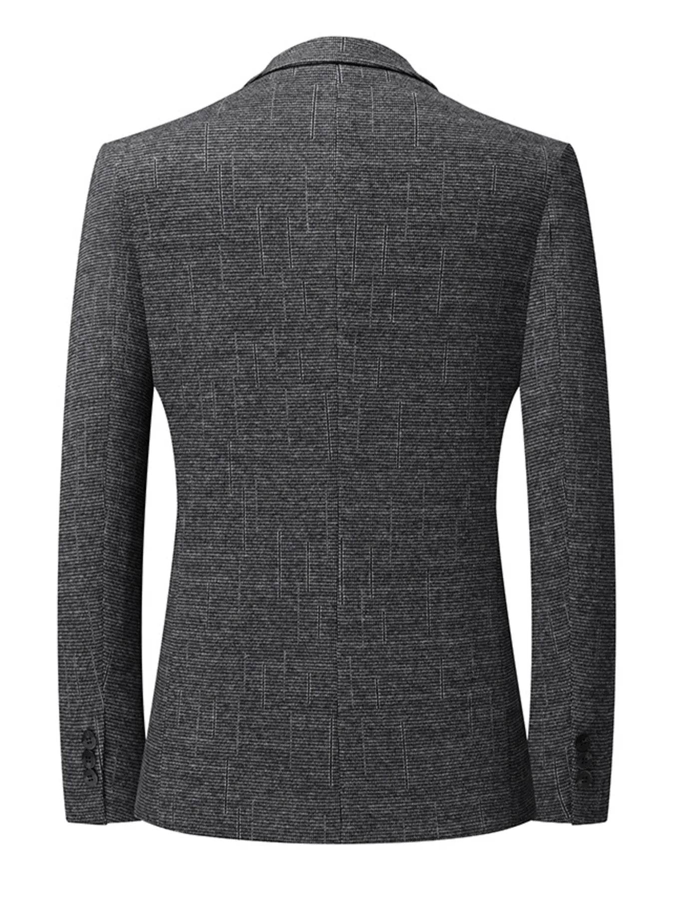 Men's Single-Breasted Tweed Blazer - IntuitiveEncBoutique
