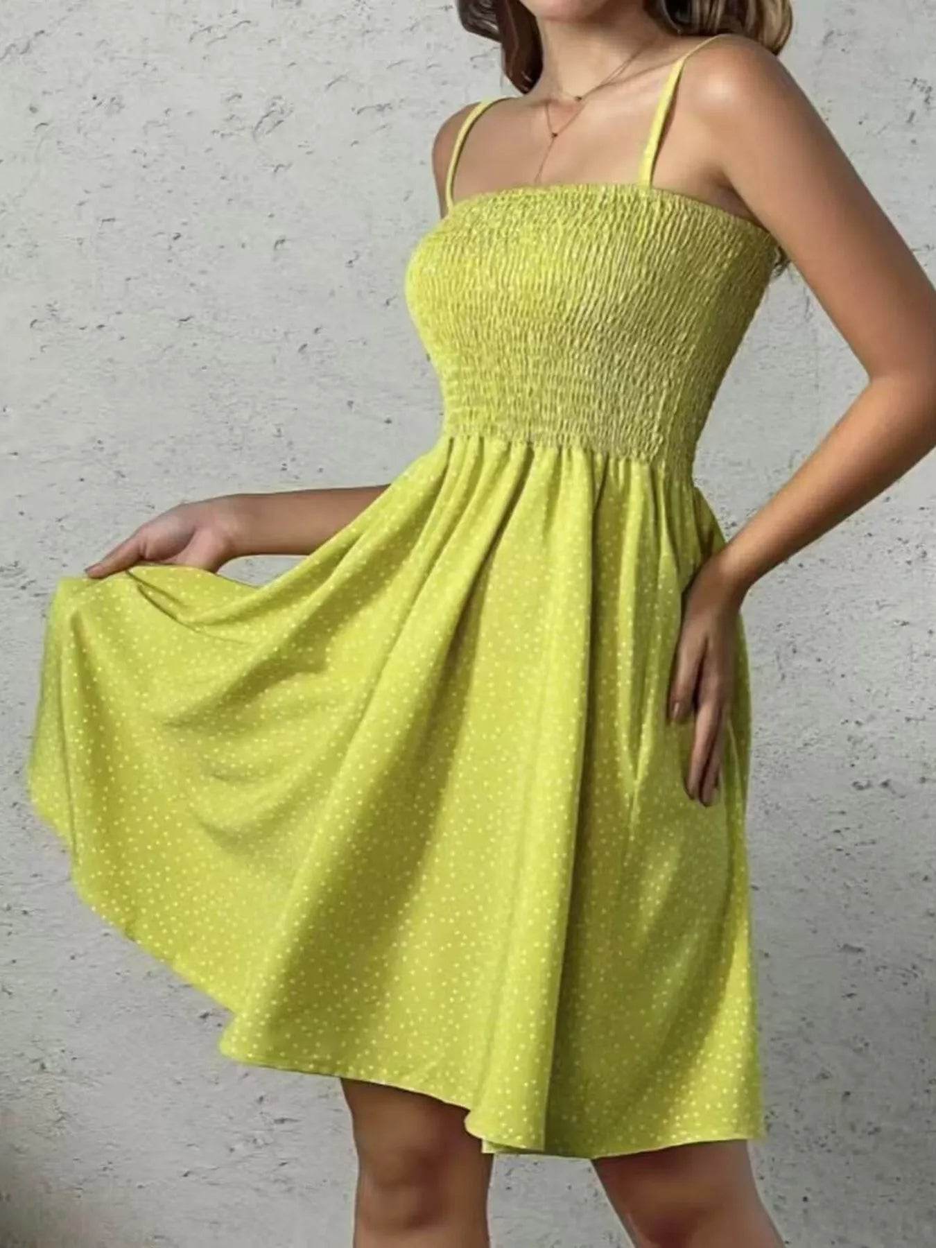 Full Size Smocked Square Neck Cami Dress Plus Size - IntuitiveEncBoutique