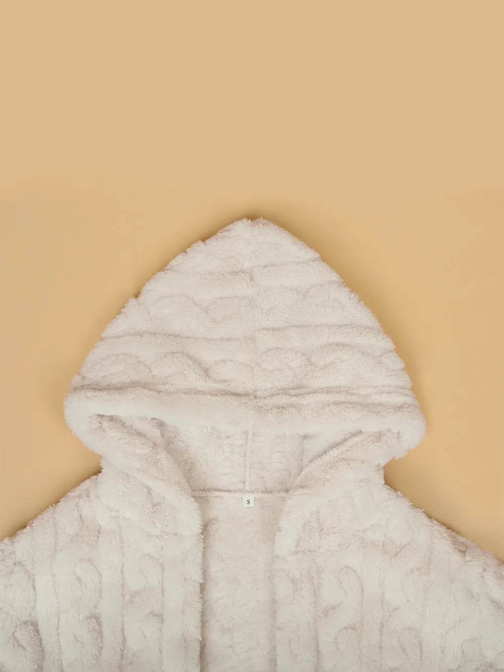 Plus Size Open Front Hooded Plush Coat - IntuitiveEncBoutique