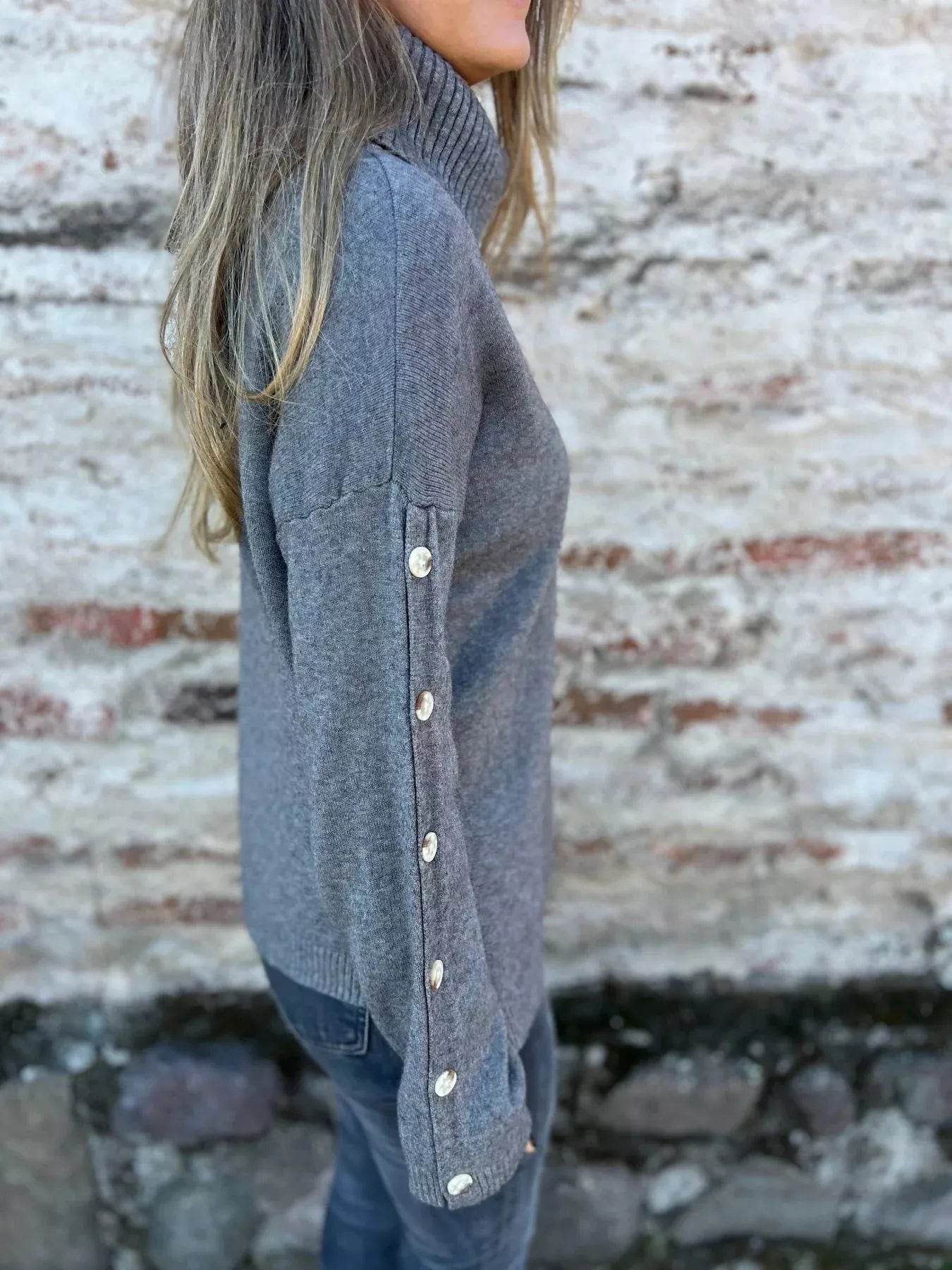 Full Size Turtleneck Long Sleeve Sweater Plus Size - IntuitiveEncBoutique