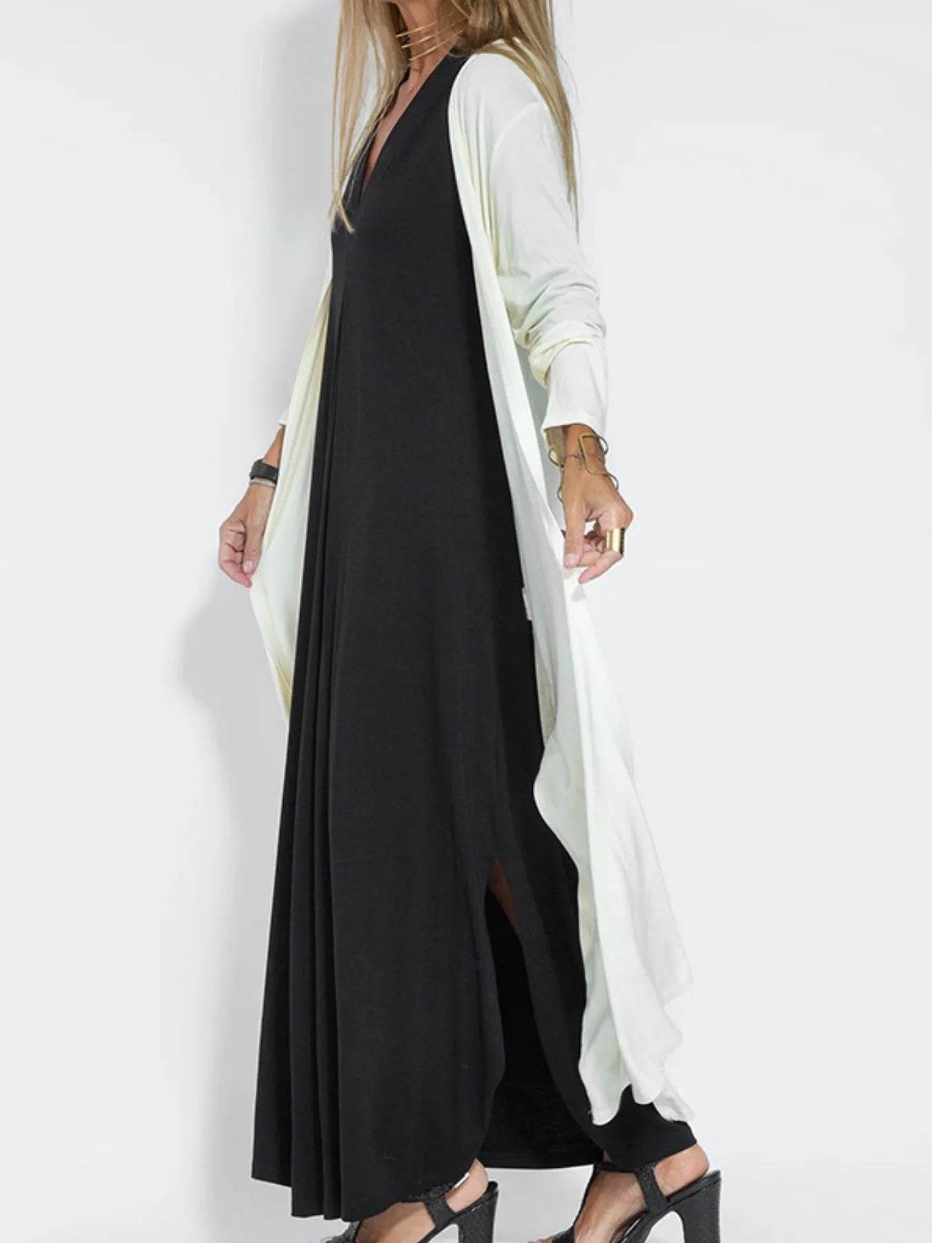 Full Size V-Neck Sleeveless Maxi Dress with Slit Plus Size - IntuitiveEncBoutique