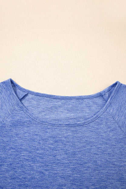 Dusk Blue Ruffled Short Sleeve Plus Size Casual Blouse - IntuitiveEncBoutique