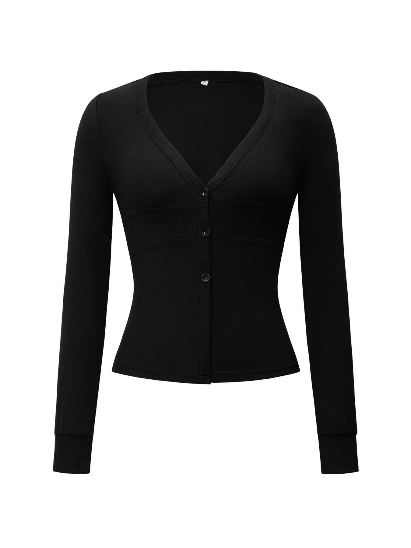 Long Sleeve V-Neck Button Front Cardigan - IntuitiveEncBoutique