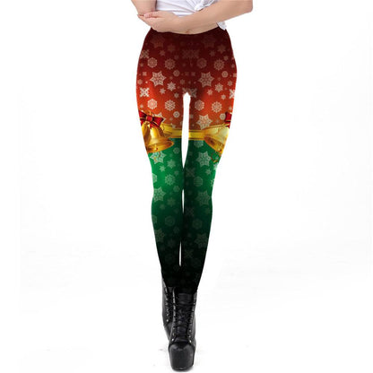 Christmas Bell Bowknot Festival Fitness Legging - IntuitiveEncBoutique