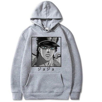 JOJO's Bizarre Adventure Anime Print Hooded Sweatshirt Unisex Long Sleeve Casual Jacket - IntuitiveEncBoutique