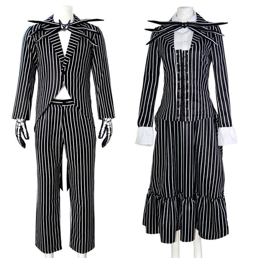 Christmas Eve Scar Jack cosplay costume Skeleton Jack Men's full set Halloween cosplay costume - IntuitiveEncBoutique