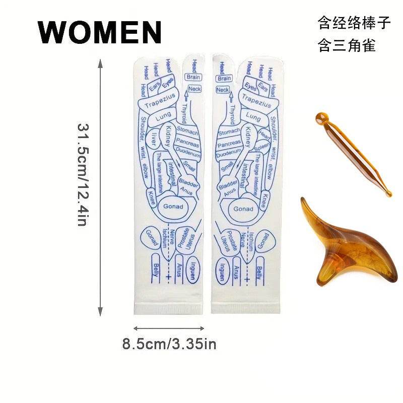 Reflexology Socks Women Foot Massage Meridian Acupoint Reflex Area Acupoint Socks And Foot Acupoint Illustration Socks for Foot - IntuitiveEncBoutique