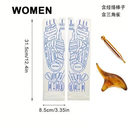 Reflexology Socks Women Foot Massage Meridian Acupoint Reflex Area Acupoint Socks And Foot Acupoint Illustration Socks for Foot - IntuitiveEncBoutique