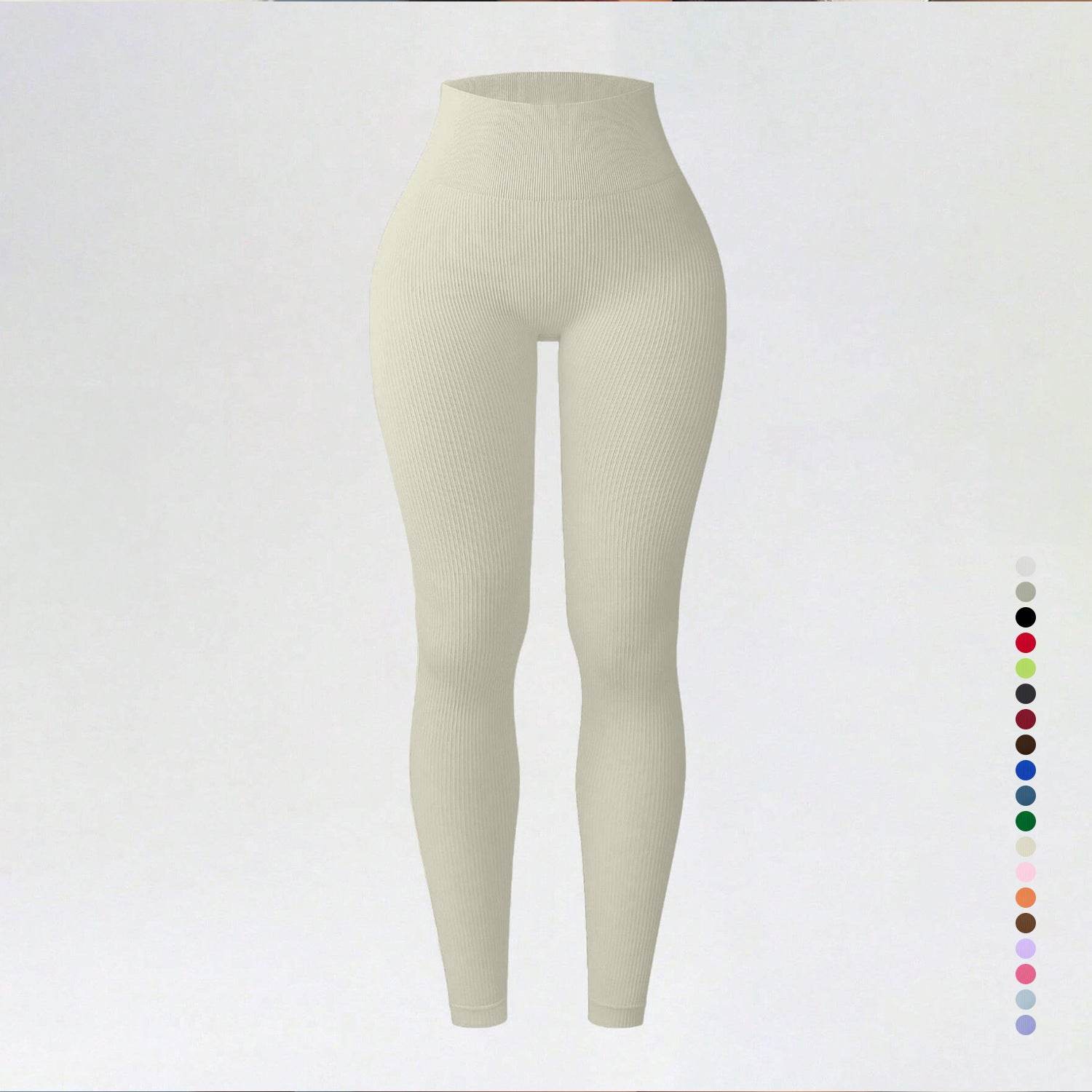 Threaded autumn and winter yoga pants seamless fitness pants high waisted sports yoga clothes leggings - IntuitiveEncBoutique
