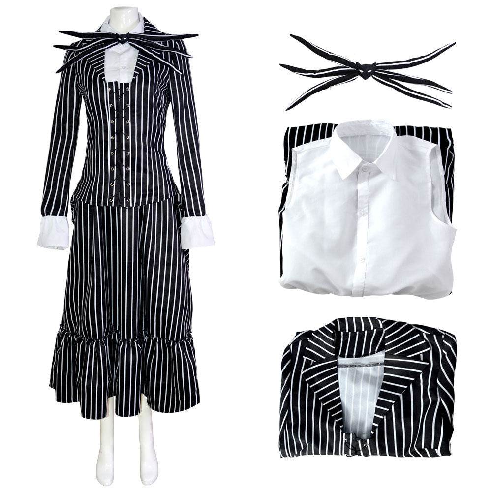 Christmas Eve Scar Jack cosplay costume Skeleton Jack Men's full set Halloween cosplay costume - IntuitiveEncBoutique