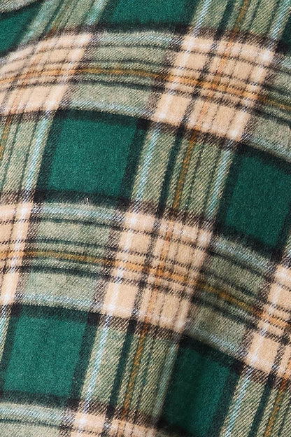 Mandy Plaid Collared Neck Long Sleeve Shirt - IntuitiveEncBoutique