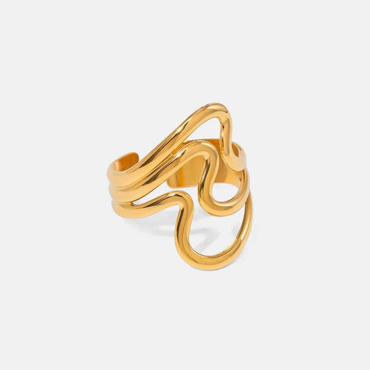 Stainless Steel Corrugated Open Ring - IntuitiveEncBoutique