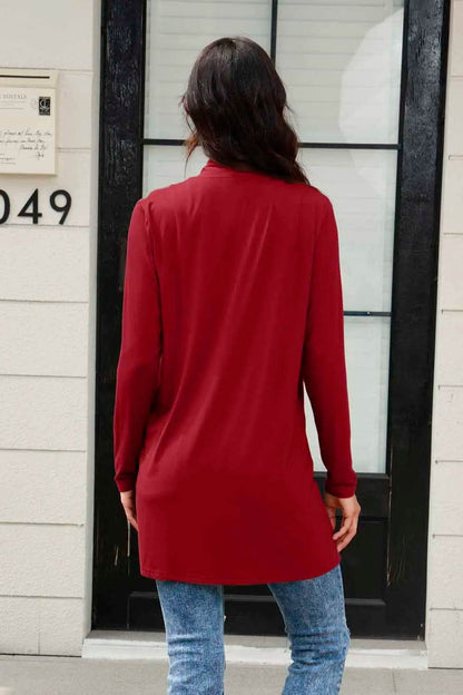 Basic Bae Full Size Open Front Long Sleeve Cardigan with Pockets - IntuitiveEncBoutique