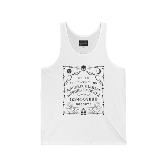 Spooky Ouija Board Tank, Unisex Jersey Tank Top, Halloween Shirt, Gothic Gift, Witchy Apparel, Summer Vibes, Festival Wear