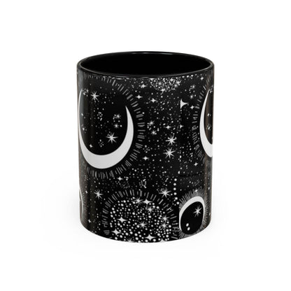 Star Moon Cup - Celestial Design Coffee Mug, 11oz Tea Cup, Astrology Lover Gift, Kitchen Decor, Celestial Kitchenware, Ceramic Beverage Mug - IntuitiveEncBoutique