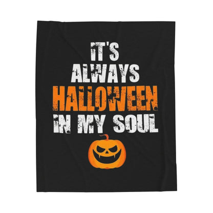 Halloween Velveteen Plush Blanket, Cozy Throw for Spooky Season, Home Decor, Halloween Gift, Warm Cozy Blanket, Seasonal Decor, [...] - IntuitiveEncBoutique