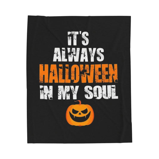 Halloween Velveteen Plush Blanket, Cozy Throw for Spooky Season, Home Decor, Halloween Gift, Warm Cozy Blanket, Seasonal Decor, [...] - IntuitiveEncBoutique