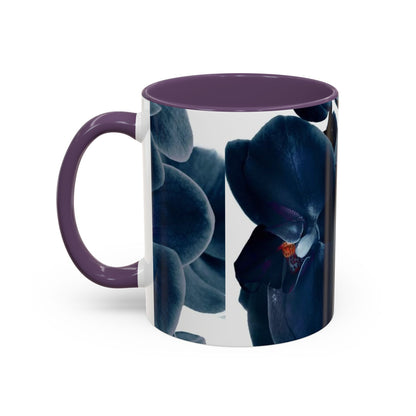 Elegant Orchid Accent Coffee Mug: Floral Drinkware for Home, Office, Gift, Mother's Day, Housewarming