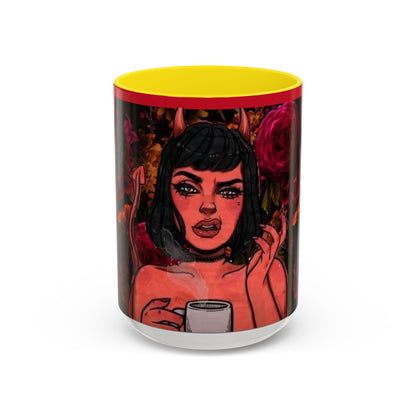 Gothic Floral Accent Coffee Mug - Perfect for Coffee Lovers, Gift for Birthdays, Drama Queen Decor, Unique Art Mug