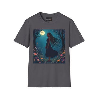 Moonlit Silhouette Unisex T-Shirt, Softstyle Tee for Nature Lovers, Perfect for Gifts and Everyday Wear