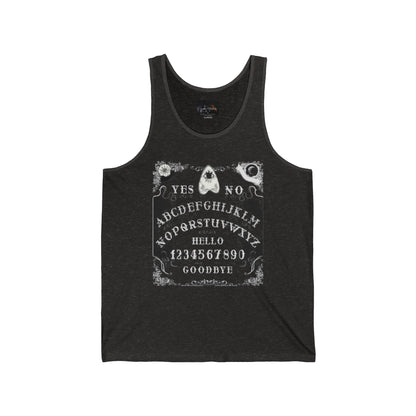 Spooky Ouija Board Tank, Unisex Jersey Tank Top, Halloween Shirt, Gothic Gift, Witchy Apparel, Summer Vibes, Festival Wear