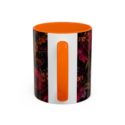 Gothic Floral Accent Coffee Mug - Perfect for Coffee Lovers, Gift for Birthdays, Drama Queen Decor, Unique Art Mug