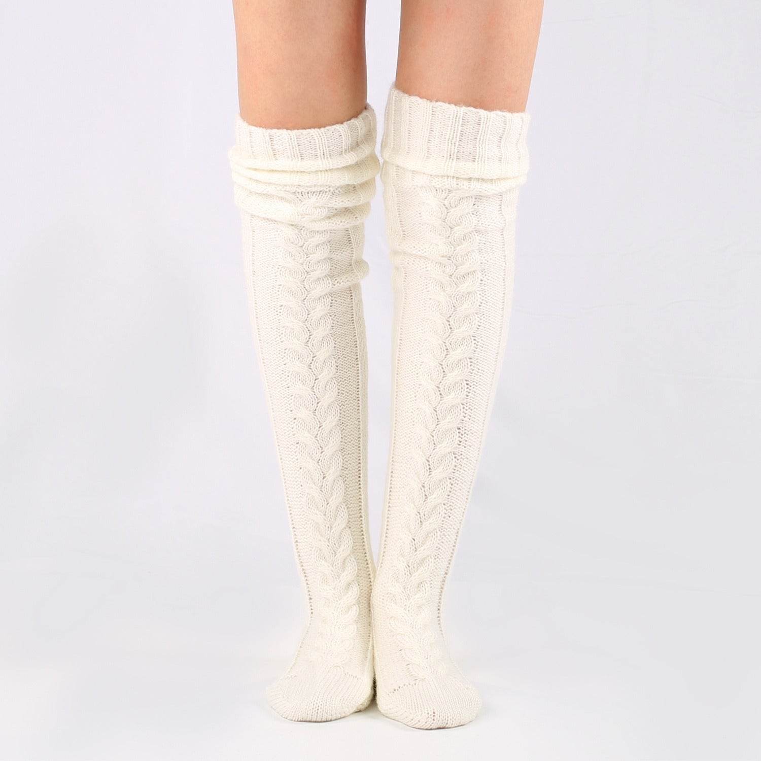 Autumn And Winter Knitting Knee Length Stockings Women's Lengthened Floor Stockings Wool Pile Stockings - IntuitiveEncBoutique