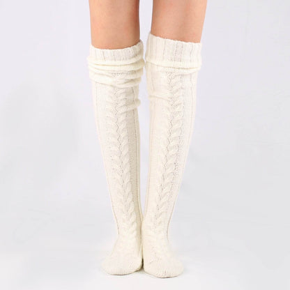 Autumn And Winter Knitting Knee Length Stockings Women's Lengthened Floor Stockings Wool Pile Stockings - IntuitiveEncBoutique