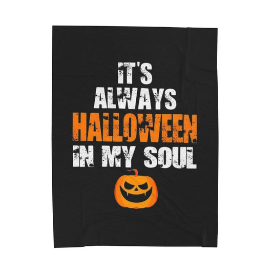 Halloween Velveteen Plush Blanket, Cozy Throw for Spooky Season, Home Decor, Halloween Gift, Warm Cozy Blanket, Seasonal Decor, [...] - IntuitiveEncBoutique