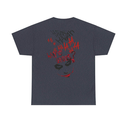 Unisex Heavy Cotton Tee - Joker Inspired Graphic Tee, Casual Wear, Perfect for Halloween, Movie Fans, Gift Idea, Streetwear - IntuitiveEncBoutique