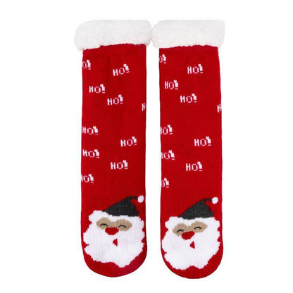 Christmas Floor Socks Indoor Home Sleep Winter Plush Thick Long Socks Women's Postpartum Socks Anti slip - IntuitiveEncBoutique