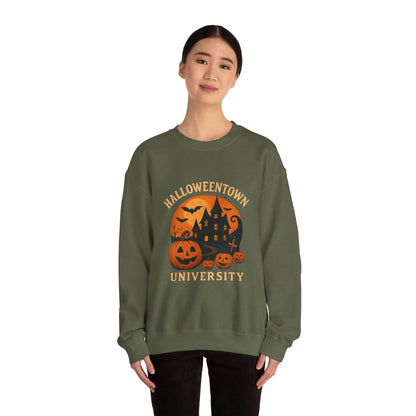 Halloween Town Crewneck Sweatshirt, Cozy Sweatshirt for Fall, Unisex Halloween Apparel, Spooky Season Gift, Halloween University Sweatshirt - IntuitiveEncBoutique