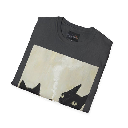 Cool Cat Art Unisex Softstyle T-Shirt, Vintage Cat Illustration, Perfect Gift for Cat Lovers, Casual Streetwear, Unique Pet Tee