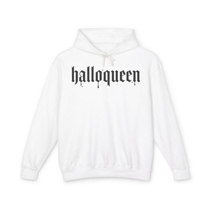 Halloween Unisex Lightweight Hoodie, Halloqueen Sweatshirt, Cute Fall Fashion, Cozy Halloween Gift, Spooky Season Apparel - IntuitiveEncBoutique