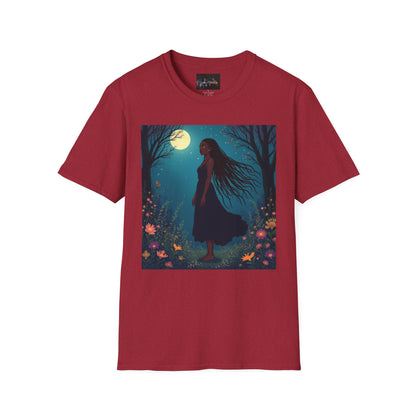 Moonlit Silhouette Unisex T-Shirt, Softstyle Tee for Nature Lovers, Perfect for Gifts and Everyday Wear