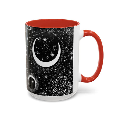 Star Moon Cup - Celestial Design Coffee Mug, 11oz Tea Cup, Astrology Lover Gift, Kitchen Decor, Celestial Kitchenware, Ceramic Beverage Mug - IntuitiveEncBoutique