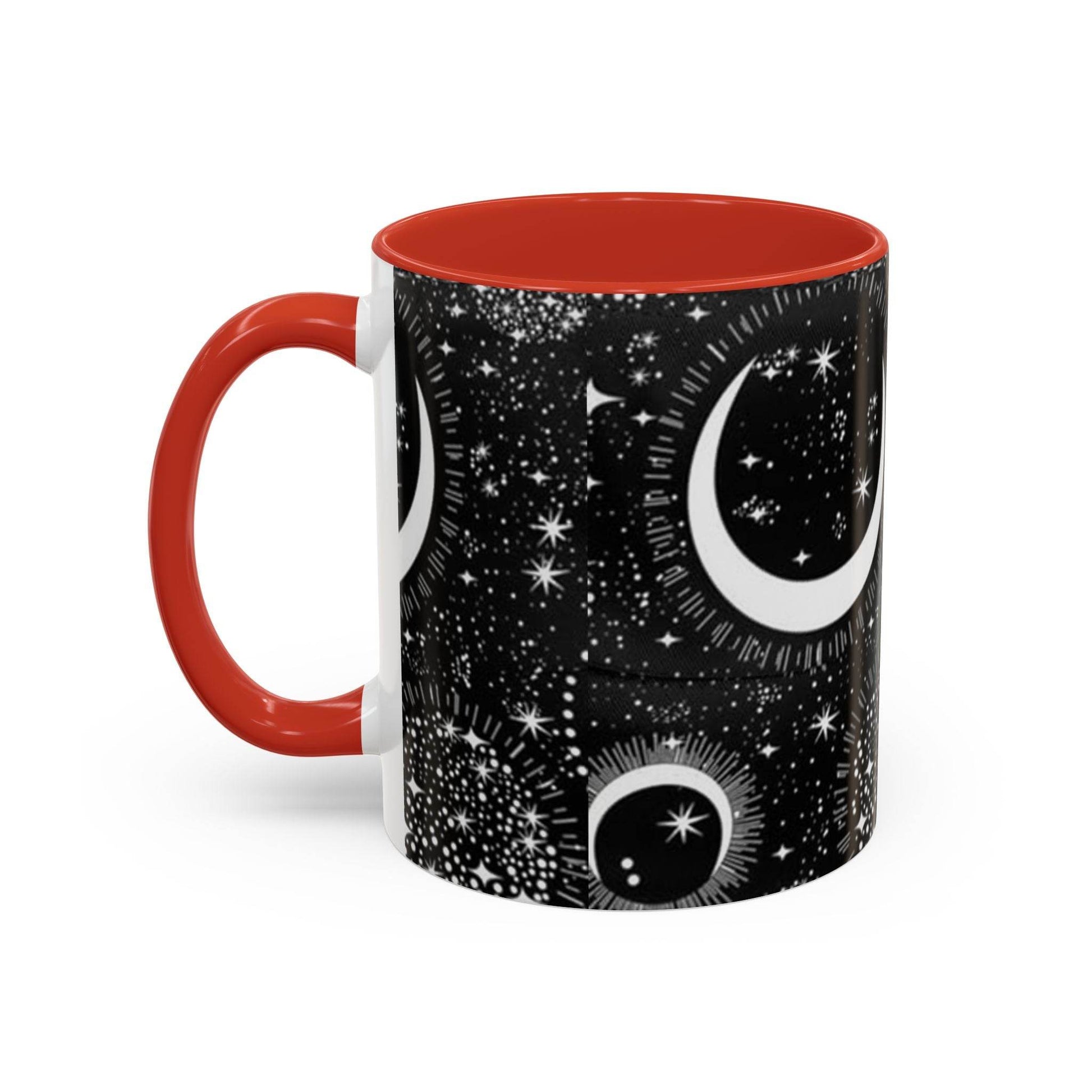 Star Moon Cup - Celestial Design Coffee Mug, 11oz Tea Cup, Astrology Lover Gift, Kitchen Decor, Celestial Kitchenware, Ceramic Beverage Mug - IntuitiveEncBoutique