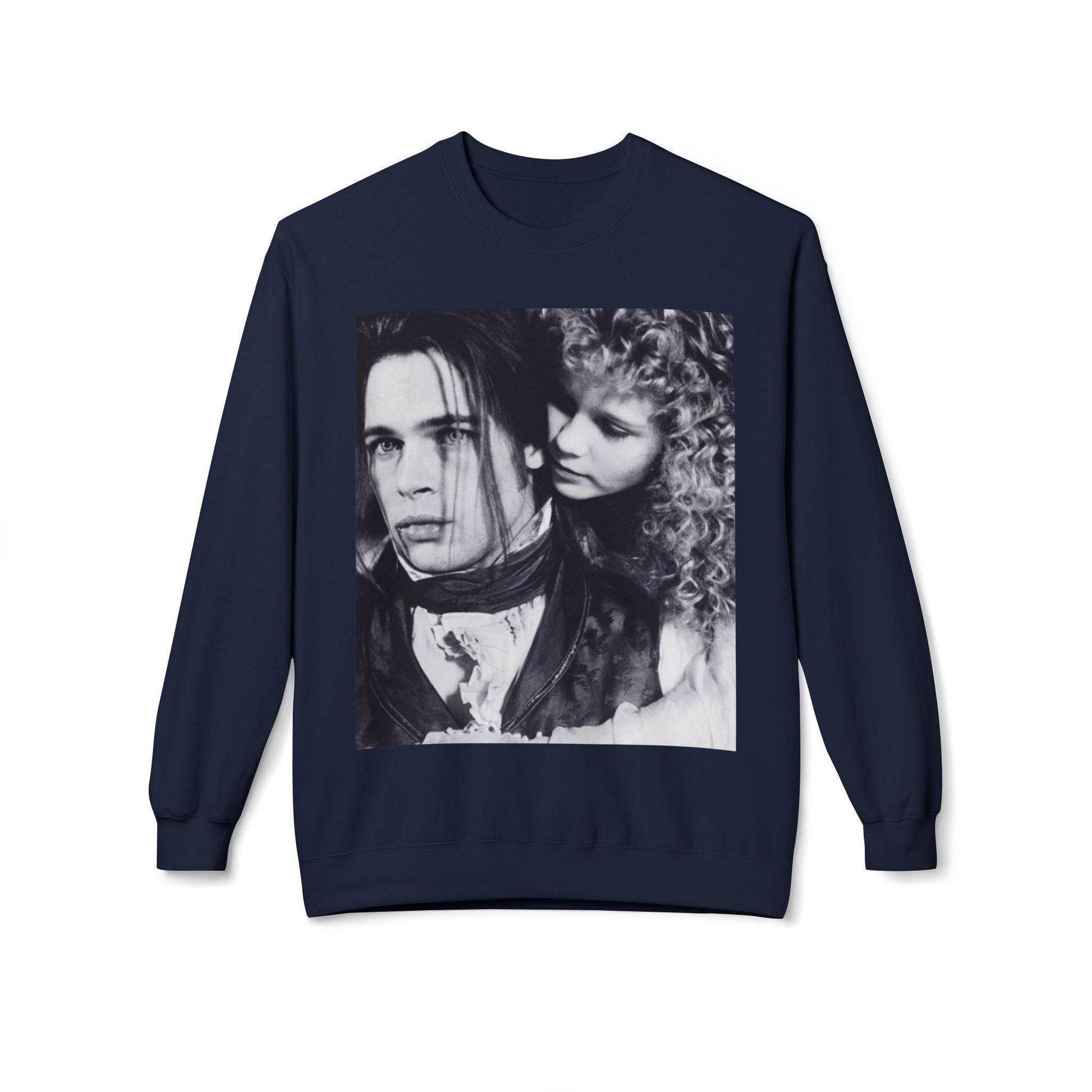 Vampire Romance Fleece Crewneck Sweatshirt, Cozy Sweatshirt, Gothic Fashion, Unisex Gift, Movie Lover Apparel, Halloween Outfit - IntuitiveEncBoutique