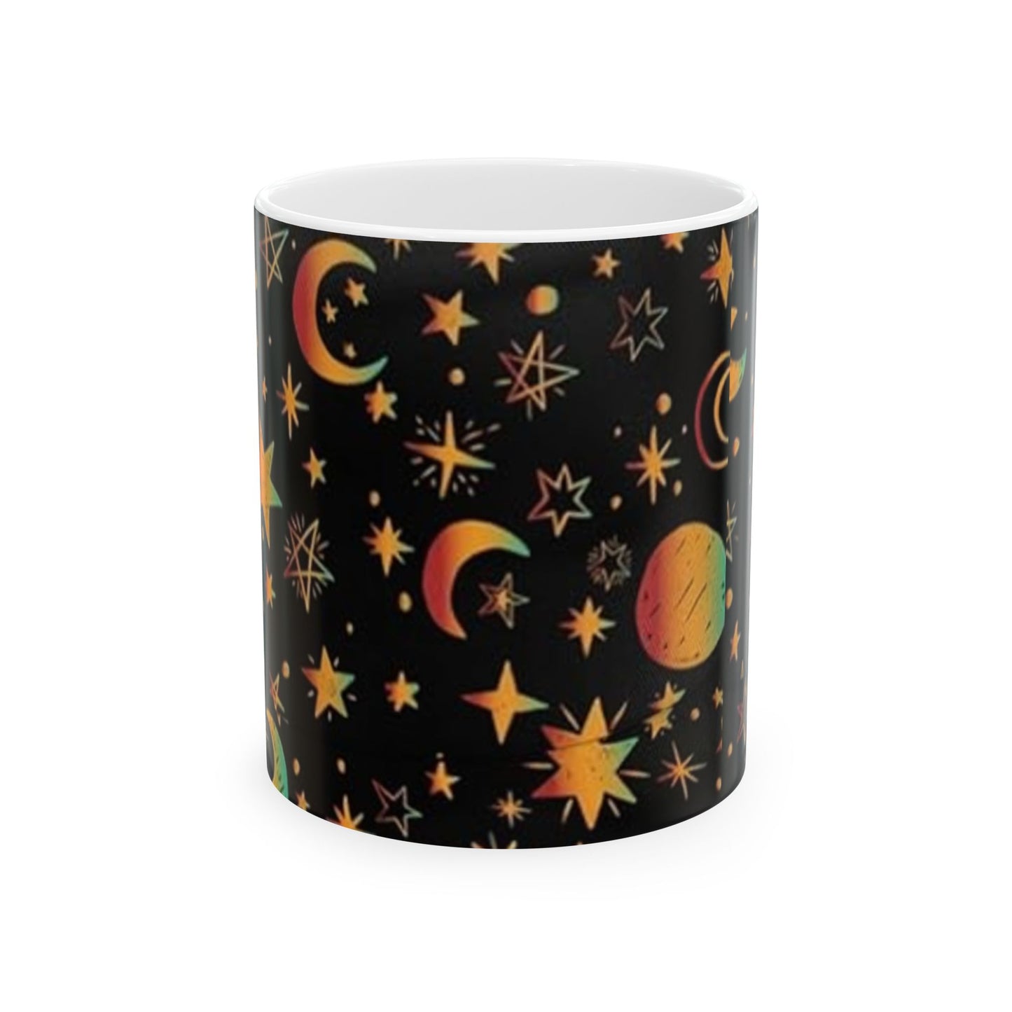Celestial Ceramic Mug - Starry Night Design, Astrology Gift, Coffee Cup, Space Lover's Mug, Cosmic Decor