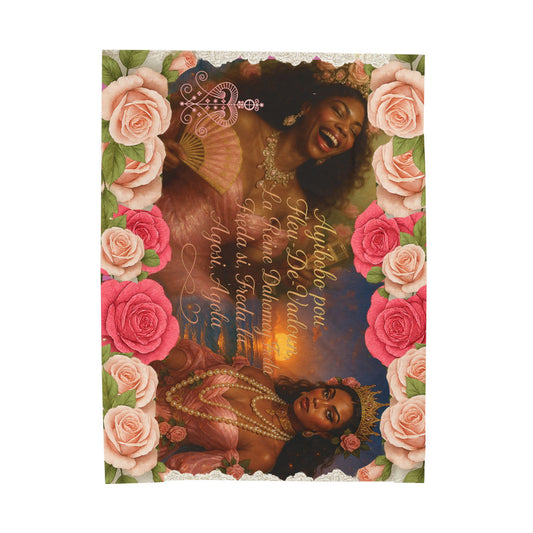 Velveteen Plush Blanket, Erzulie Freda Dahomey Cozy Throw, Afrocentric Decor, Gift for Her, Home Comfort, Cultural Arts, Celebrations