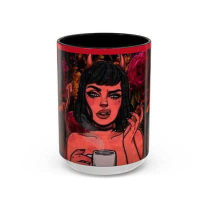 Gothic Floral Accent Coffee Mug - Perfect for Coffee Lovers, Gift for Birthdays, Drama Queen Decor, Unique Art Mug