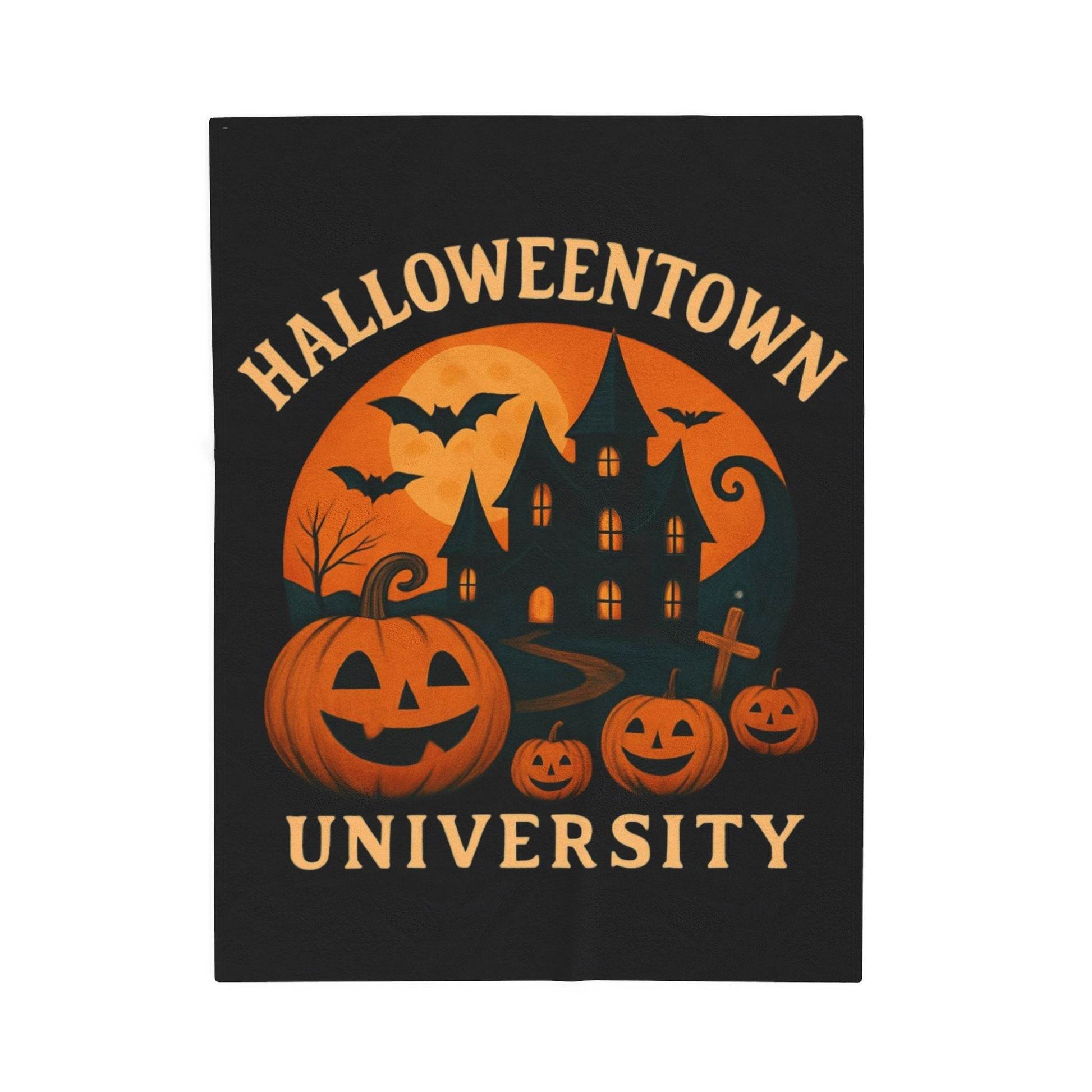 Halloween-Themed Velveteen Plush Blanket - Cozy Decor for Fall, Gift for Students, Spooky Vibes, Perfect for Home, Halloween Party [...] - IntuitiveEncBoutique