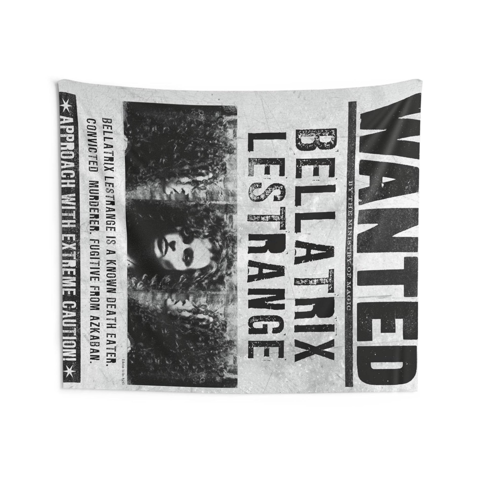 Bellatrix Wanted Indoor Wall Tapestries, Harry Potter Tapestry, Bedroom Decor, Dorm Room - IntuitiveEncBoutique