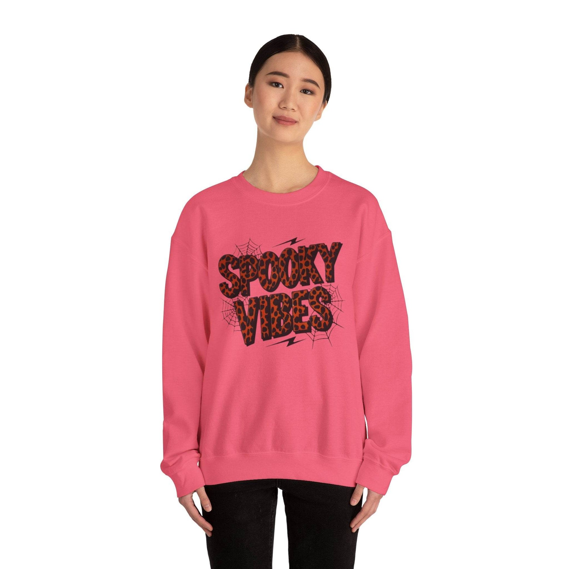 Spooky Vibes Sweatshirt - Halloween Crewneck, Unisex Cozy Jumper, Fall Fashion, Ghosts & Ghouls, Casual Wear, Fun Gift - IntuitiveEncBoutique