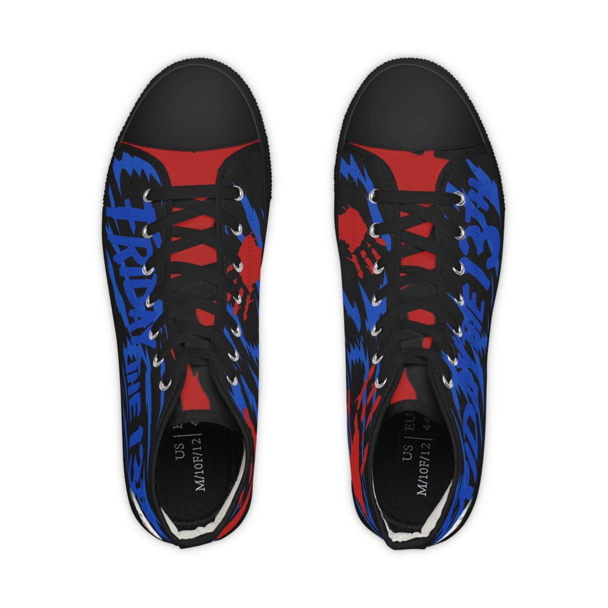 Horror High Top Sneakers, Halloween Shoes, Creepy Men's Footwear, Scary Friday the 13th Sneakers, Horror Movie Apparel - IntuitiveEncBoutique