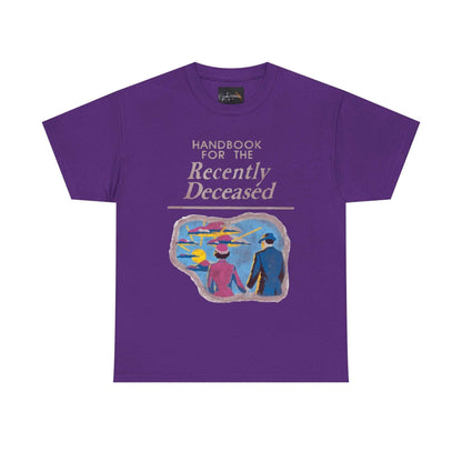 Vintage-Inspired Unisex Tee, Handbook for the Recently Deceased Shirt, Cool Graphic Tee, Unique Gift for Death Awareness, Halloween Costume - IntuitiveEncBoutique