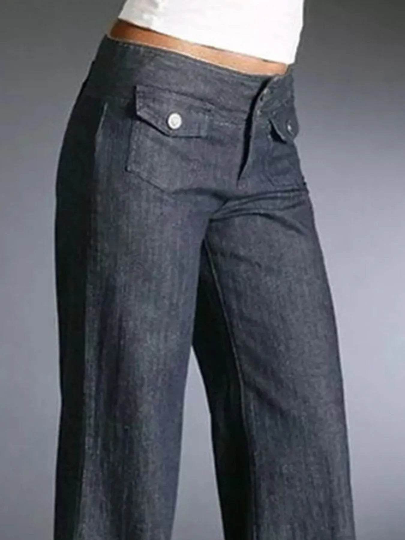 Full Size High-Waisted Wide-Leg Wash Jeans Plus Size - IntuitiveEncBoutique