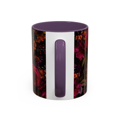 Gothic Floral Accent Coffee Mug - Perfect for Coffee Lovers, Gift for Birthdays, Drama Queen Decor, Unique Art Mug