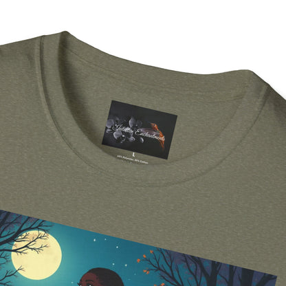 Moonlit Silhouette Unisex T-Shirt, Softstyle Tee for Nature Lovers, Perfect for Gifts and Everyday Wear