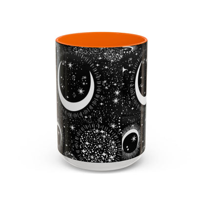 Star Moon Cup - Celestial Design Coffee Mug, 11oz Tea Cup, Astrology Lover Gift, Kitchen Decor, Celestial Kitchenware, Ceramic Beverage Mug - IntuitiveEncBoutique